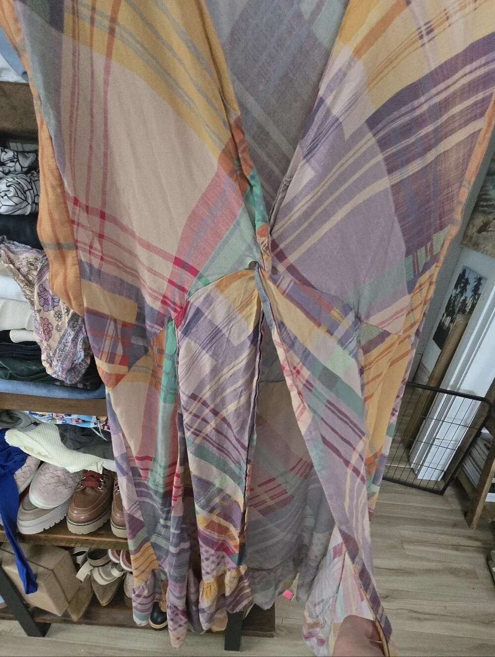 Free People Multicolor Plaid Cover Up